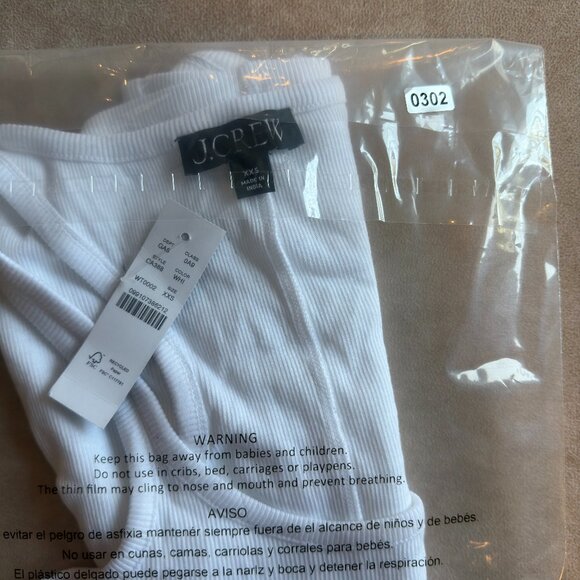 J. Crew Fine rib racerback tank top • size xxs • NWT • CA388 • white - Picture 9 of 9
